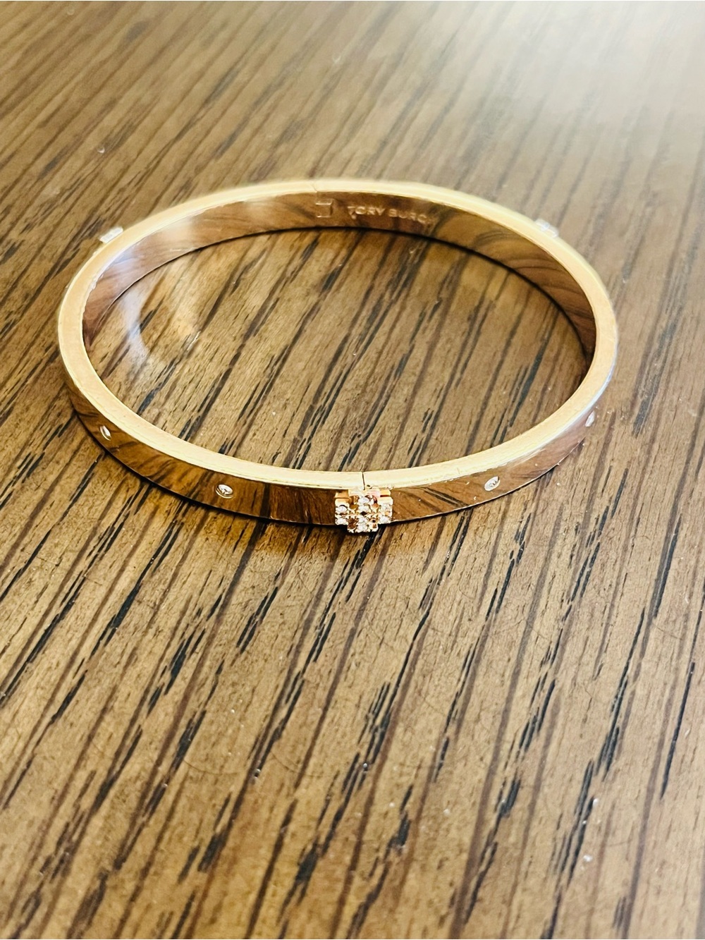 Tory Burch Logo Hinged Bangle Bracelet